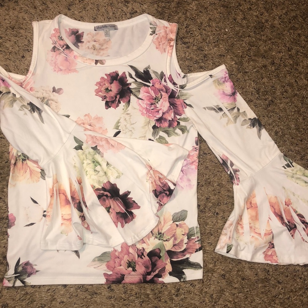 Charlotte Russe cold shoulder bell sleeve top